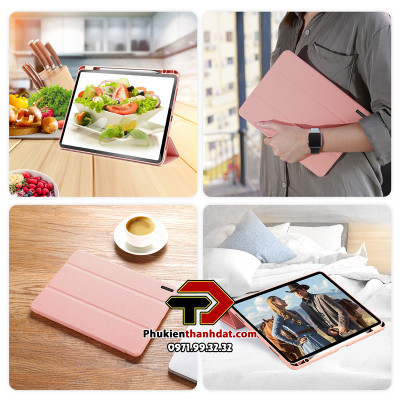 Bao da chống sốc cho iPad Air M2 13 inch 2024 chính hãng Dux Ducis Domo có ngăn để bút - Hàng chính hãng