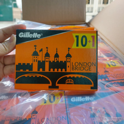 Vỉ 110 lưỡi lam Gillette London Bridge giá rẻ (Gồm 10 hộp nhỏ - mỗi hộp 11 lưỡi)