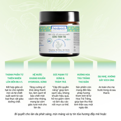 Gel Tẩy Da Chết Body Gừng Tràm Trà Heebee