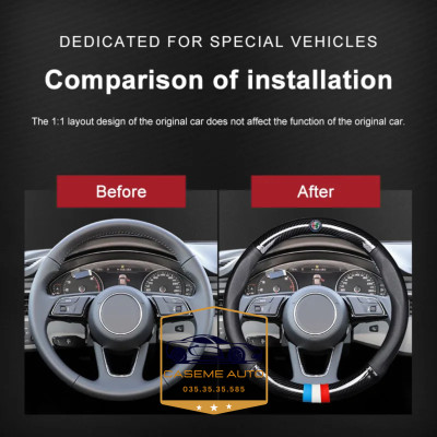 Bọc Vô Lăng Da Vân Carbon Có Đính Kèm Logo Theo Hãng Xe - Hàng Chính Hãng