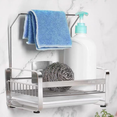 Kệ đựng đồ dùng rửa chén có treo khăn dán tường Hobby home decor KRC4