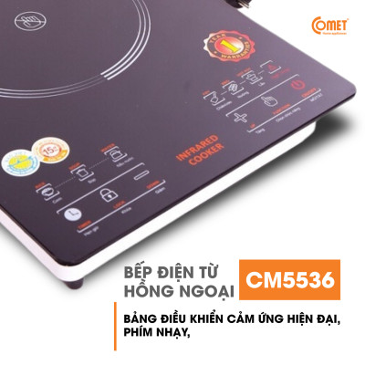 Bếp Hồng Ngoại Cảm Ứng Comet CM5536 – Hàng chính hãng - Công Suất 2000W, Mặt Kính Chịu Lực, Đa Chức Năng, Bảo Hành 12 Tháng