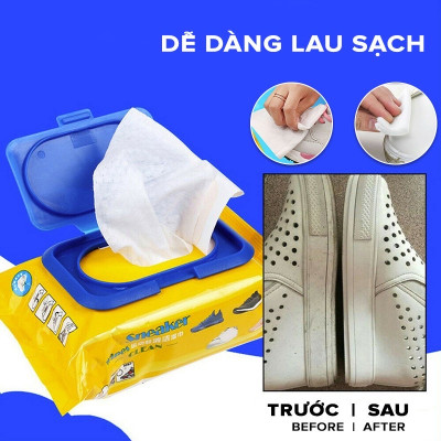 Giấy lau giày  , dép thể thao cho nam và nữ  bịch 30 tờ ,tiện lợi siêu sạch vệ sinh giày nhỏ gọn dễ dàng mang theo 