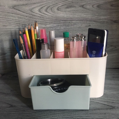 Kệ Đựng Mỹ Phẩm Mini Nhiều Ngăn Bằng Nhựa Để Bàn Tiện Dụng (22 x 11 x 10.5cm)