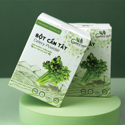 Combo Ổn định huyết áp (1 hộp Bột cần tây 72g, 1 hộp Trà gạo lứt đậu đen túi lọc 140g)