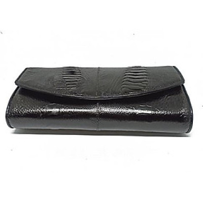 Túi đeo da đà điểu Huy Hoàng da chân màu đen HT6414