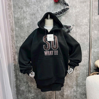 Áo khoác Nỉ Dệt Có Nón In Chữ SO What đẹp cực chất-A2113