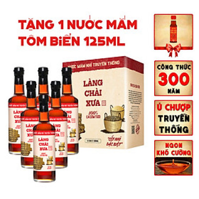 Thùng 6 chai nước mắm nhỉ Làng Chài Xưa Nhãn Đỏ 500ml/chai truyền thống vị gu ông bà