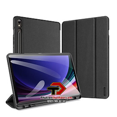 Bao da dành cho SamSung Galaxy Tab S9 FE chính hãng Dux Ducis Domo chống sốc, có khay đựng bút - Hàng chính hãng 