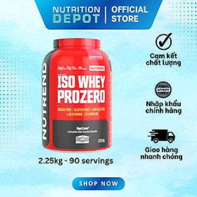 Whey Isolate cao cấp bổ sung đạm protein - Nutrend Whey Protein Isolate Iso Prozero Hộp 2250g - Nutrition Depot Vietnam