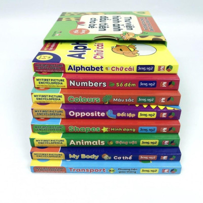 Sách - Thư Viện Hình Ảnh Đầu Tiên Cho Bé - Song Ngữ Việt Nam - Combo Hộp 8 Cuốn - Tập 1 - MCBooks