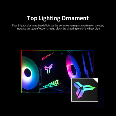 Bộ làm mát CPU PWM 4Pin Quạt 4 Ống dẫn nhiệt 5V ARGB Tower Quạt làm mát CPU Jonsbo CR-1400