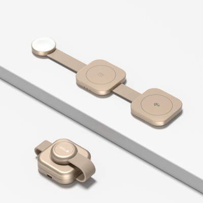 Đế sạc không dây MAZER có thể gập lại 3 trong 1 MagTrifold 03 Qi2 - Hàng chính hãng