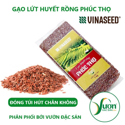 Gạo huyết rồng Phúc Thọ 1kg gạo lứt đỏ chính hãng Vinaseed gạo tươi sạch nấu ăn kiêng thực dưỡng trà gạo rang - Vườn Đặc Sản