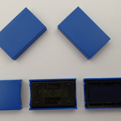 Thẻ mực Con Dấu ngày tháng Pet-400 màu xanh