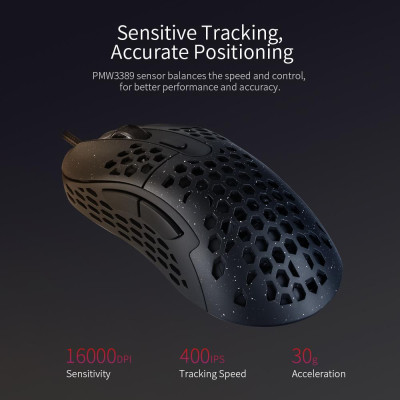 Chuột DarmoShark N1 16000DPI Gaming PAW3389 cảm biến quang học cho Máy tính xách tay
