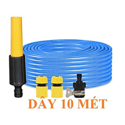  Bộ dây vòi xịt nước rửa xe, tưới cây . tăng áp 3 lần, loại 7m, 10m 206622-5 cút sập,nối đen + tặng mở chai