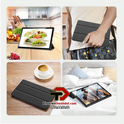 Bao da dành cho Samsung Galaxy Tab S10+ Plus, S10 Ultra, S9, Tab S9+ Plus, Tab S9 Ultra, S9 FE, S9 FE+ Plus, S7, S8, S9, S7 FE, S8+,  S6 Lite, Tab A9+ Plus, Tab A9, Tab A8 2022 chính hãng Dux Ducis Domo có ngăn đựng bút, chống sốc  -Hàng chính hãng