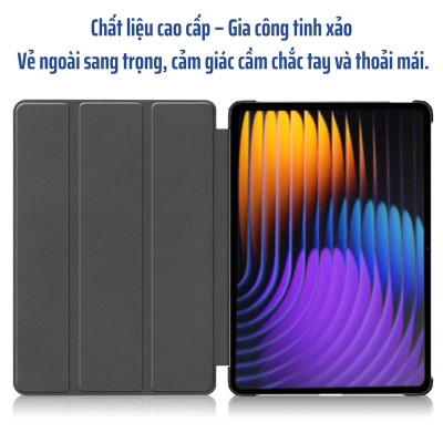 Bao Da Từ Tính Chống Sốc Cho Xiaomi Pad 7S Pro / Pad 7 Ultra – Auto Sleep/Wake, Gập 3 Có Giá Đỡ, Da PU Cao Cấp - Hàng Chính Hãng
