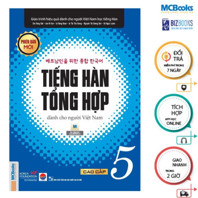 Sách - Tiếng Hàn Tổng Hợp Dành Cho Người Việt Nam Cao Cấp 5  - Sách Bài Học + Bài Tập - Bản Trắng Đen - MCBooks