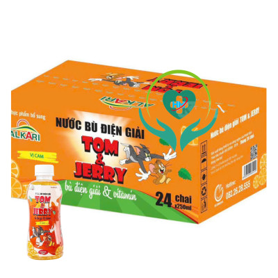Nước bù điện giải Tom and Jerry Alkari , vị cam, thùng 24 chai * 250ml