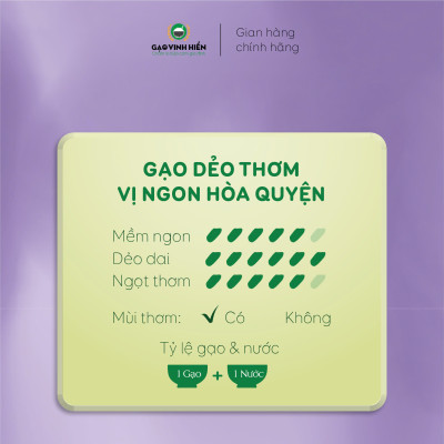 Gạo ST25 Harmony Vinh Hiển 5KG - Dẻo mềm, thơm ngon, cao cấp - Vị ngon hòa quyện