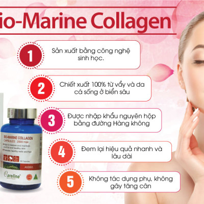 Viên Uống Careline Bio Marine Collagen 2000Mg Max Chống Lão Hoá, Giảm Nếp Nhăn