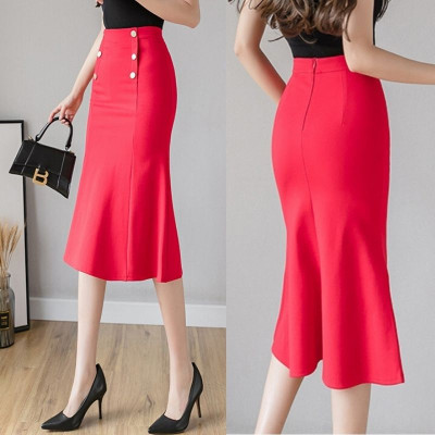 Chân váy công sở dáng đuôi cá, Lưng cao, Ôm body tôn dáng độ dài 60cm vải co giãn 4 chiều New Design CV015B