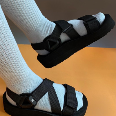 Giày Sandal Nữ The Bily 02W Quai Chéo Đôi - Màu Đen BL02WD