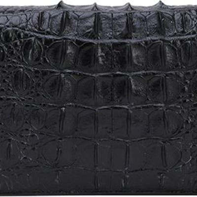 Ví Nữ Da Cá Sấu Nhiều Ngăn Gai Huy Hoàng HT3295 (11 x 22 cm) - Đen