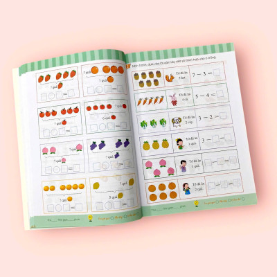 Sách cho bé - Nhìn Tranh Hoàn Thành Phép Tính - Toán Tiền Tiểu Học - Vui Học Toán - Dành cho trẻ từ 4 tuổi