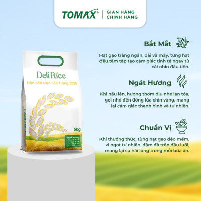 Combo mix 2 túi 5kg gạo ST25 và Đài Thơm TOMAX - tơi xốp, dẻo thơm, thượng hạng