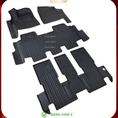 Thảm lót sàn xe ô tô Toyota Innova Cross 2023+ (8 chỗ) Nhãn hiệu Macsim chất liệu nhựa TPE cao cấp màu đen