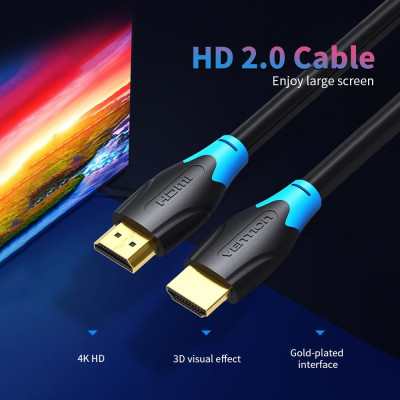 Cáp chuyển tổi VENTION HD 2.0 4K cho Laptop PC TV STB máy chơi Game  - 3m