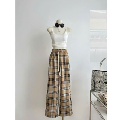 Quần suông kẻ, hàng quảng châu, chất vải mềm mịn, Quần ống rộng kiểu dáng trẻ trung, phù hợp nhiều lứa tuổi, từ 40-65kg