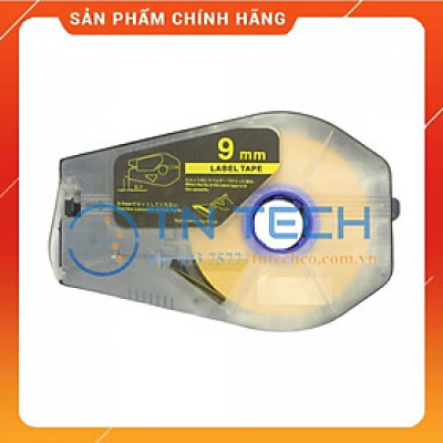 Nhãn in CANON PT-1109Y - Chữ đen nền vàng 9MM x 30M - Dùng cho máy in ống CANON [Hàng nhập khẩu]