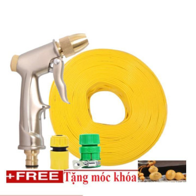  Bộ dây vòi xịt nước rửa xe, tưới cây . tăng áp 3 lần, loại 3m, 5m 206701-1 đầu đồng,cút,nối nhựa v+ tặng móc khoá