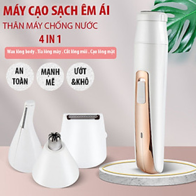 Máy cạo Lông vùngk ín, nhổ lông, lông mày ,lông mặt , lông mũi️ FREE SHIP ️ máy cạo lông tỉa lông đa năng 4 in 1 dành cho phụ nữ việt 