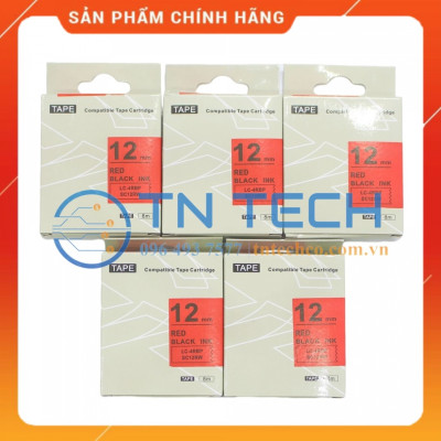 Nhãn in TEPRA - EPSON LC-4RBP (SC12RW) – Chữ đen nền đỏ 12MM X 8M  - Dùng cho máy in nhãn TEPRA - EPSON [Hàng nhập khẩu]