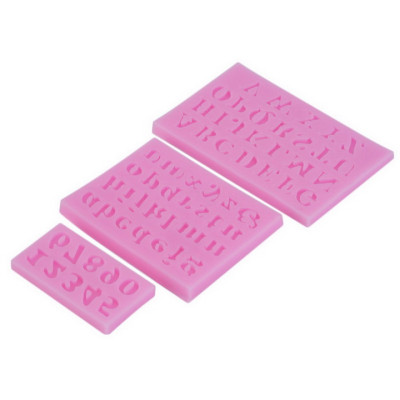 Bộ 3 khuôn silicon làm bánh, rau câu, socola chữ cái, ký tự, số – Mã số 1054