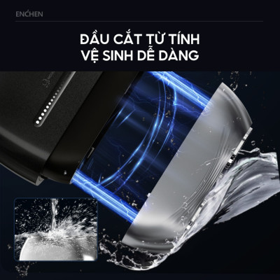 Máy cạo râu Enchen Mini 6s - Đầu cạo nổi 28 lưỡi dao kép tự mài, chống nước toàn thân - Hàng chính hãng