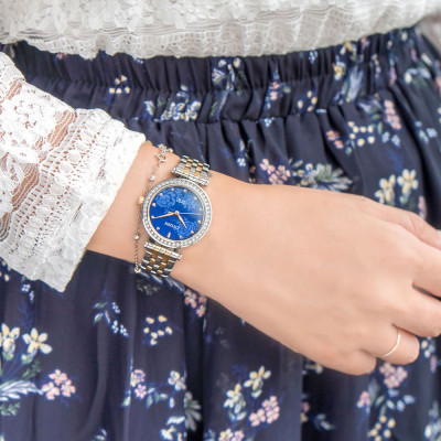Đồng Hồ Nữ Citizen Đính Đá Swarovski Dây Thép Không Gỉ ER0218-53L - Mặt Xanh 