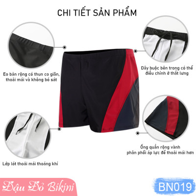 Quần bơi nam BIG SIZE dáng ngắn, đồ bơi cao cấp cho người mập béo, size đại đến 125kg, chất đẹp co giãn cao, thoáng khí, nhanh khô, ôm gọn gàng thoải mái | BN019