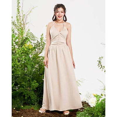 DOTTIE - Đầm midi rút nhún - Beige - D0532