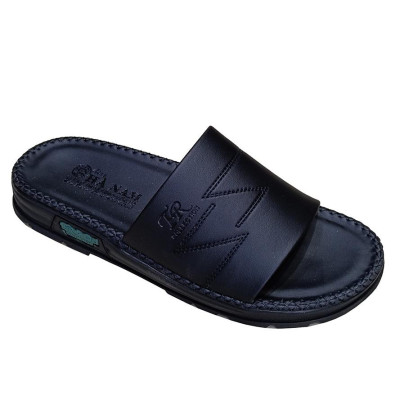 Dép Nam Quai Ngang Da Bò Thật HA NAM Đã May Viền Chân Quai Chắc Chắn DNA22038