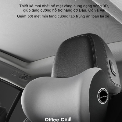 Gối Tựa Đầu Tựa Lưng Cao Cấp Chính Hãng OFFICE CHILL Combo Gối Tựa Lưng Tựa Cổ Ô Tô Ghế Văn Phòng Chất Liệu Cao Su Bảo Hành 90 Ngày
