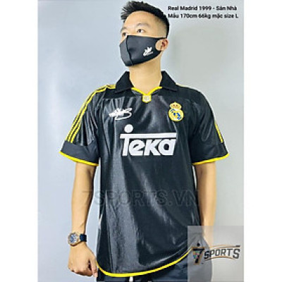 Áo Bóng Đá Retro Real Madrid 1999 - Sân Khách bản cao cấp vải Cotton Polyester