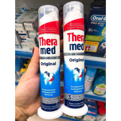 Kem đánh trắng răng Theramed ngừa sâu răng, tránh hôi miệng Đức 100ml