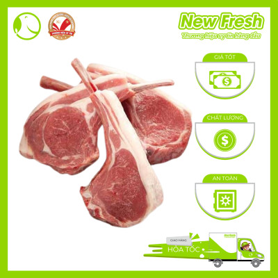 Sườn Cừu Úc Có Xương Cắt Kiểu Pháp Cắt Lát - Khay 1Kg 