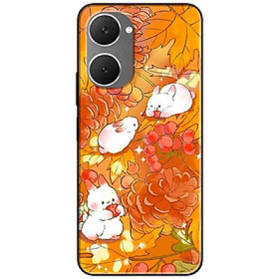 Ốp lưng cho Vivo Y03 - Y03T - Y18 - Y18S - Y18T - Y27 5G - Y28 4G - Y36 - Thỏ Nền Cam - Hàng Chính Hãng